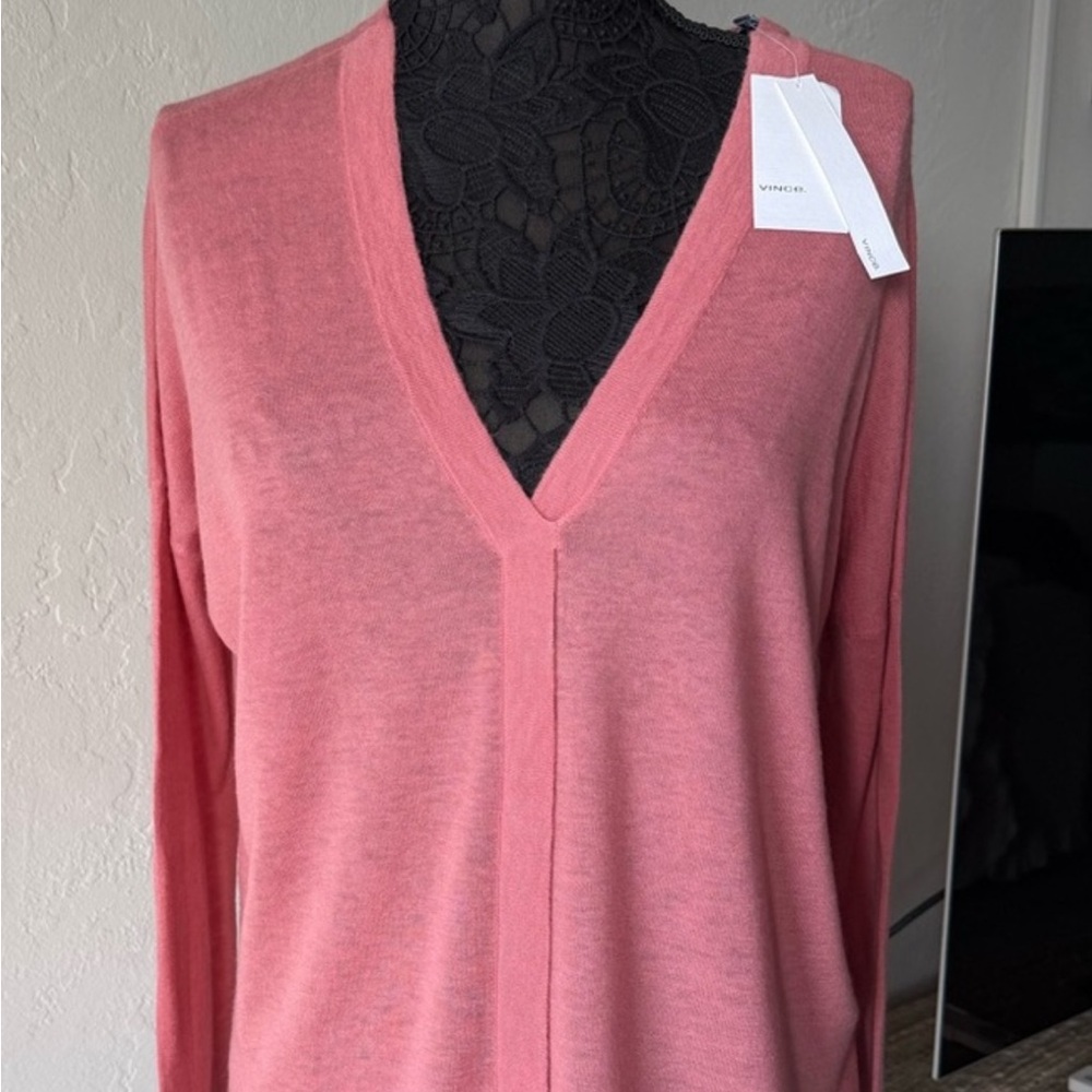 Women's VINCE Pink V-Neck Sweater